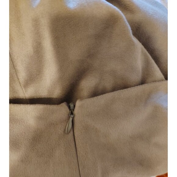J. Jill Size 10 Faux Suede Taupe Brown Long Gadot Skirt, Super Soft Business Cas - Picture 3 of 5